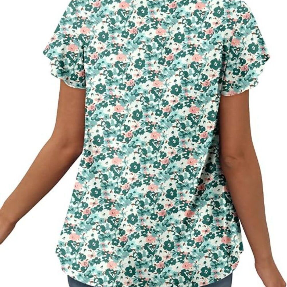 5/25 - Buy 5 for $25 Womens T Shirts Ruffle Short Sleeve Tops Tunic - Size Small - Picture 3 of 3